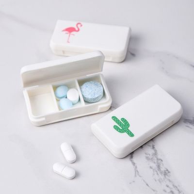 【CW】☋  1PC 3 Lattices Pill Tablet Cactus Dispenser Medicine Boxes Dispensing Organizer