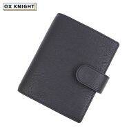 OX KNIGHT Mini A7 Notebook With 19-25 MM Silver Rings Pebbled Grain Leather Week Planner Organizer Journey Diary Sketchbook LED Strip Lighting