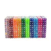 20PCSLot Dice Set 10 Colors Acrylic 6 Sided Transparent Dice For ClubPartyFamily Games 12mm