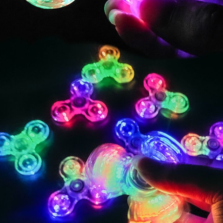 ไจโรส่องสว่างเด็กของเล่นเรืองแสง-led-โปร่งใสไจโรหมุนเล่นของเล่นหมุนบนมือได้