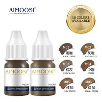 (Rui baoG) AIMOOSI 3มิลลิลิตรสัก Microblading สีหมึกเม็ดสี18สีเม็ดสีสำหรับกึ่งถาวรแต่งหน้าคิ้วริมฝีปากสีสิ้นเปลือง