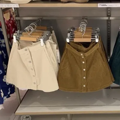 UNIQLO กระโปรงกระโปรงทรงเอเข้ารูปเอว ROK Mini สำหรับผู้หญิง,ใหม่ผ้าลูกฟูกห้องลองเสื้อ2022ฤดูใบไม้ร่วงและฤดูหนาว453042