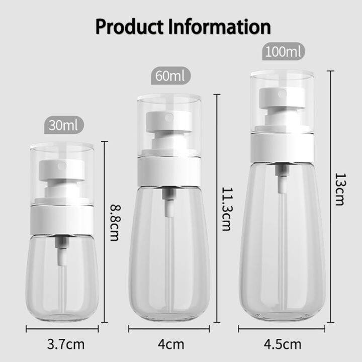 Spray Bottle Travel Size with Mini funnel, 30/60/100ml Reusable Fine