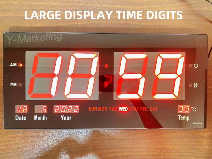 (JH46224 Upgraded) 19.5” LARGE DISPLAY TIME Digits Calendar WallHang