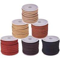 【YD】 6 Rolls  5x1.5mm Flat Faux Suede Leather 5mm Micro-Fiber String Cord Beading Thread for Jewelry Making