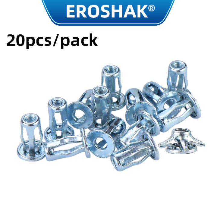 EROSHAK 20pcs M4 M5 M6 M8 Petal Rivets Nut Car License Screw Nut