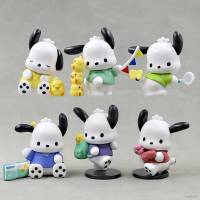 Ag โมเดลตุ๊กตาฟิกเกอร์ Sanrio Pochacco ของเล่นสําหรับเด็ก 6 ชิ้น828