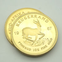 1967แอฟริกาใต้ Krugerrand และเหรียญควายอเมริกันของที่ระลึกเหรียญชุบทองรอบสั่งผสม