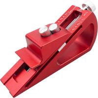 1 Piece Adjustable Setup Block Height Gauge Red Aluminum Alloy + Stainless Steel for Woodworking Router Drilling and Table Saw