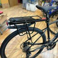 Bicycles Rear Rack แร็คท้ายจักรยาน มีบังโคลน ชนิดติดตั้งกับหลักอาน วัสดุอลูมิเนียมสีดำ แข็งแรงทนทาน