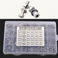 404/1144/2104X M1.6 M2 M2.5 M3 M4 M5 304 Stainless Steel Hexagon Hex Socket Cap Head Screw Bolt Nut Flat Washers Set Assortment Nails  Screws Fastener