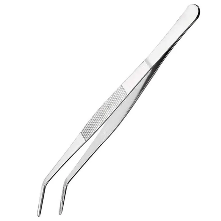 Stainless Steel Precision Kitchen Culinary Tweezer Tongs Long Tweezers