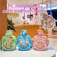 Childrens Water Cup Summer Anti Drop Portable Straw Cup Girls High Beauty Can Cross Body Water Cup Magic Bear Square Water Cup