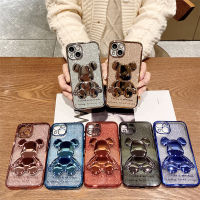 Full Lens Protection Case for Apple Iphone 11 1 13 Pro Max Case Cartoon Bear Fashion Phone Case for Iphone XR Xs Max 7 8 Plus Plating Cover Casing for