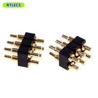 10pcs Spring Loaded Pogo Pin Connector 6 Pin 7.0 mm Height PCB Through Holes Dual Row 2.54 mm Pitch 2x3 Position Gold 1U 80gf