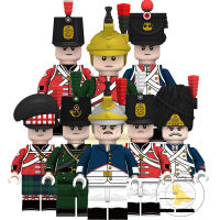 Napoleonic Wars Bagpiper ทหารแจ็คเก็ตสีเขียวส่วนตัวสายอังกฤษอาคารประกอบ Mainan Balok