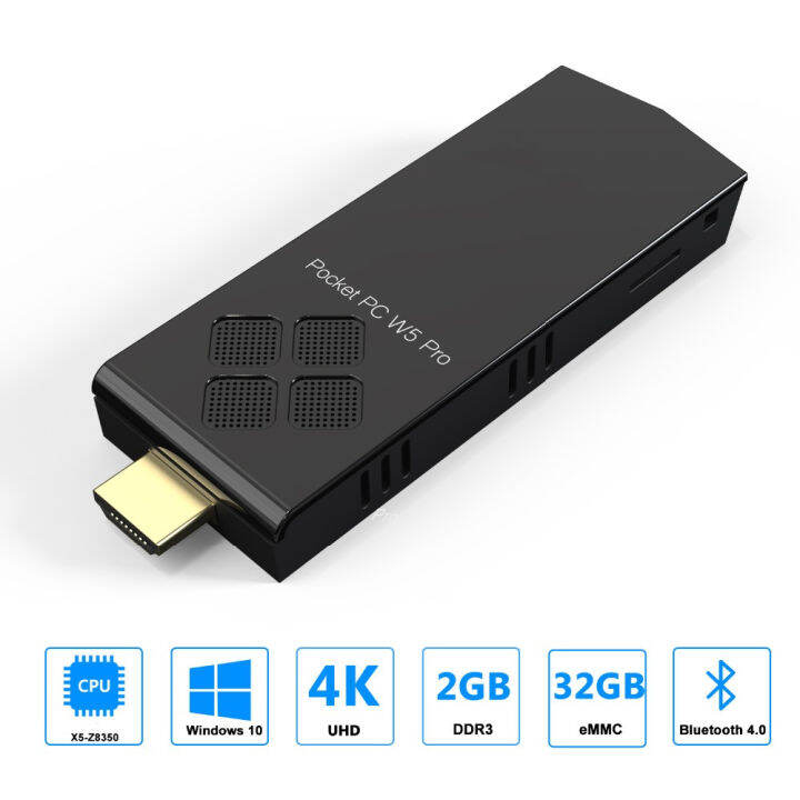 W5 PRO Mini PC TV Stick Windows 10 Computer Pocket PC Atom® x5-Z8350 ...