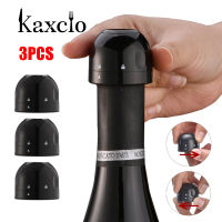 Kaxcio 3PCS สูญญากาศไวน์แดงฝาปิดขวดซิลิโคนปิดผนึกชุดแต่งหน้าเค้กรูปขวดแชมเปญตัวหยุดสุญญากาศรักษาความสดใหม่ไวน์ปลั๊กฝากรองค็อกเทล