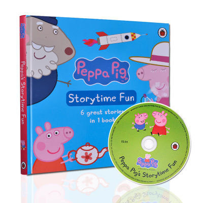 Peppa Pig Storytime Fun original English Picture Book Pink Pig Girl 6 in 1 story collection book pig piggy reading pig Pepe hardback full color version 3-6 years old to send audio