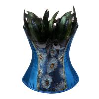 2021Corsets Steampunk Feather Peacock Glitter Pirate Showgirl Bustier Top Basque Carnival Costume for Women Party Club Night Femme