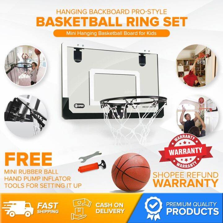 【READY STOCK】 ♘ Basketball Ring with Board Dunk Pro Backboard 18 inch x
