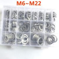 Aluminum Flat Gaskets Washers 395Pcs Assorted Gasket Metal Sealing Washer Assorted Aluminum Sealing Rings M6 M8 M10 M12 to M22 Nails Screws  Fasteners