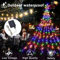 Outdoor Christmas Decorations Solar Star Light String 350LED Tree Light 8Modes Lighting Mode Yard Festival Valentine Party Decor