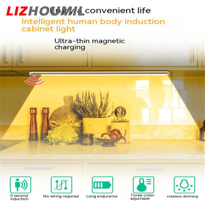 LIZHOUMIL Led Cabinet Lamps Motion Sensing Stepless Dimming Portable Rechargeable Three-color Bedroom Bedside Night Light