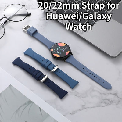 สายซิลิโคน 20mm / 22mm สำหรับ Samsung Galaxy 6 5 4 Active 2 40mm 44mm / 6 4 classic 42mm 43mm 46mm 47mm / 5pro 45mm / Gear S3 สร้อยข้อมือ Huawei Watch GT 2 / 3 / Pro Band / Redmi Watch 3 Active