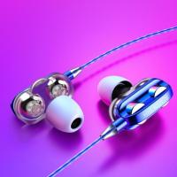 【support】 PC Helpers A4 Dual-Moving-Coil แบบมีสายสเตอริโอหูฟังเบสสูง6D สเตอริโอหูฟังแบบ In-Ear หูฟังออกกำลังกายสำหรับ