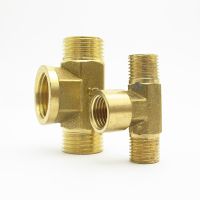 1/8 1/4 3/8 1/2 BSP Male x Female x Male Thread Tee Type 3 Way Brass Pipe Fitting Adapter Coupler Connector