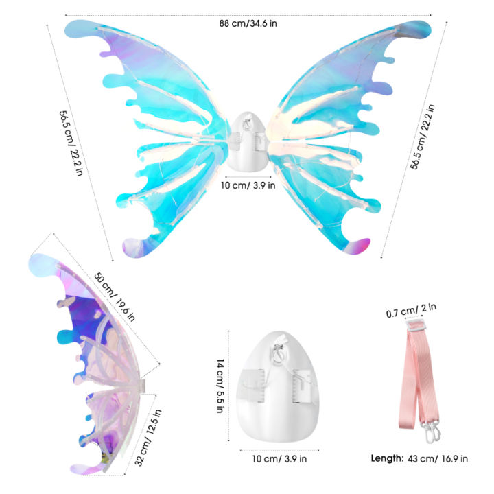 ปีกนางฟ้า-led-ปีกนางฟ้าของเด็กสว่างขึ้นปีกนางฟ้าผีเสื้อปีกนางฟ้าไฟฟ้าสีสันสดใสเคลื่อนไหวได้สำหรับการแสดงบนเวทีปาร์ตี้วันเกิดเด็กสาวปีกผีเสื้อ