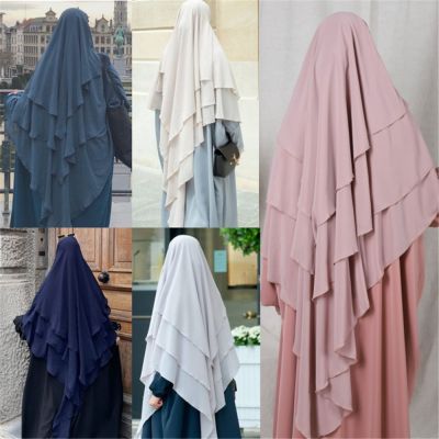 【YF】 Ramadan Eid Prayer Garment Long Khimar Hijab Scarf Wrap Sleeveless Tops Abaya Jilbab Abayas Muslim Women Arab Niqab Hijabs