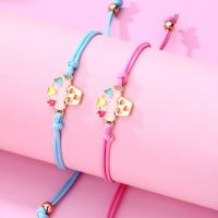 Luoluo amp;baby 2Pcs/Set Cartoon Ice Cream Cake Heart Best Friends Charms Bracelet Adjustable Chain Bracelets for Kids Jewelry