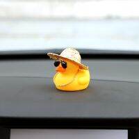 Rubber Car Ornaments Dashboard Decorations Glasses with Propeller Helmet Gold Chain