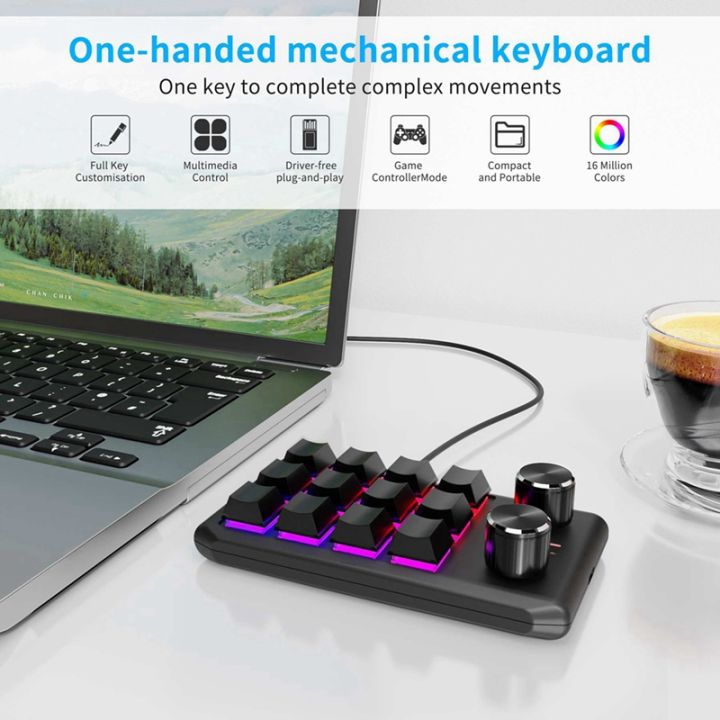 custom-keyboard-hotswap-keypad-volume-knob-programming-macro-gaming-black-12-keys-2-knob-usb