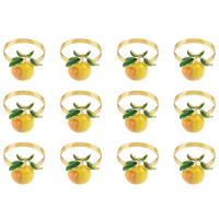 12 Pieces Lemon Napkin Rings Summer Napkin Holders Tropical Fruit Napkin Buckle Decor for Summer Birthday Wedding Party