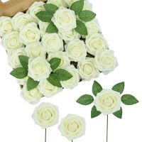 25pcsbox Artificial Flowers Roses Simulation Roses with Stem DIY Wreath Wedding Bouquets Bridal Shower Party Home Decorations