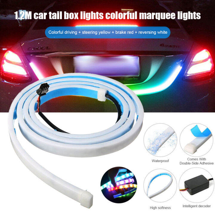 12V 1.2M RGB Color Streamer LED Light Bar Trunk Light Car Trunk Light