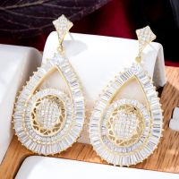 GODKI Famous Yellow Charms Waterdrop Trendy Women Earrings Cubic Zircon Drop Earring For Women Wedding Party Accessories