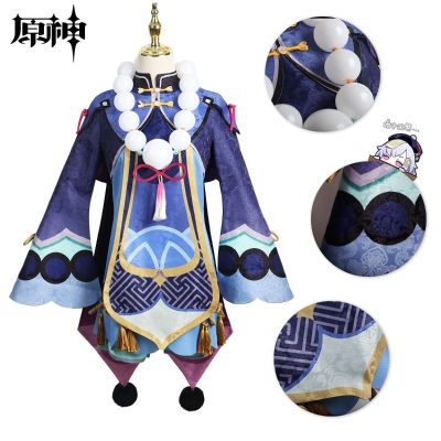 Genshin Impact Qiqi Cosplay Costume Anime Uniform Wig Halloween Party Carnival Game Sets New Character Roleplaying Stocking Cos