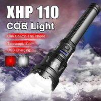 Prowerful XHP110 LED Flashlight Rechargeable Outdoor Handlamp High Power Lantern Super Bright Hand Light Waterproof Flashligjts Rechargeable  Flashlig