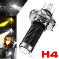 หลอดไฟไฟหน้ารถมอเตอร์ไซค์แบบ LED H4 9003 6000K/ขาว3000K/อำพันต่ำ/ไฟสูงชิพ3570-SMD สปอร์ตไลท์สีคู่สำหรับรถจักรยานยนต์