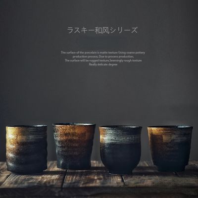 【High-end cups】ญี่ปุ่นและเกาหลีใต้ถ้วยชาเซรามิกสโตนแวร์มือวาดถ้วยญี่ปุ่นกังฟูถ้วยชากาแฟถ้วยนม
