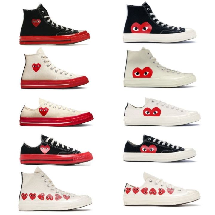 Converse x Comme Des Garcons CDG Play Chuck 70 Low High Premium Quality  Unisex Sneakers 