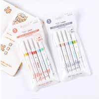 5 PCS Sparkling Fluorescent Pen Set Large Capacity High Appearance Multi-color Non Fading Marker Pen