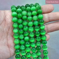 ✑✑ Dark Green AAA Cat Eye Beads Smooth For Jewelry Making High Quality Opal Stone Round Loose Beads DIY Bracelets 15 Inch 6/8/10MM