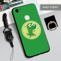 เคสนิ่มสำหรับ VIVO Y75/V7/1718เคสโทรศัพท์คลุมทั้งหมด2022ใหม่ลายใหม่ป้องกันการตกกันรอยขีดข่วนฝามีที่ถือวงแหวนโทรศัพท์ &amp; เชือก