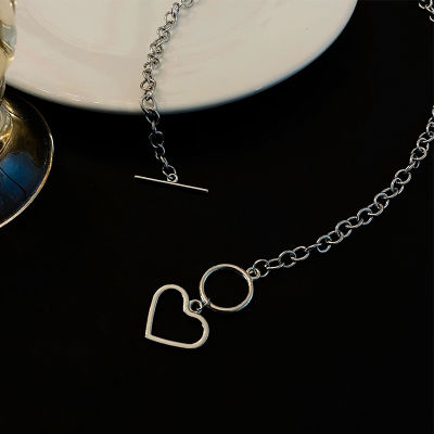 ashion Retro Pearl Metal Necklace Korean Style Lock Chain