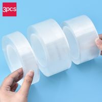 【hot】♛❄  3PCS Sided Tape Transparent Reusable Adhesive Tapes Cleanable Supplies